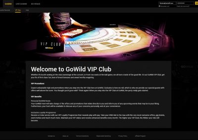 Gowild vip club lobby