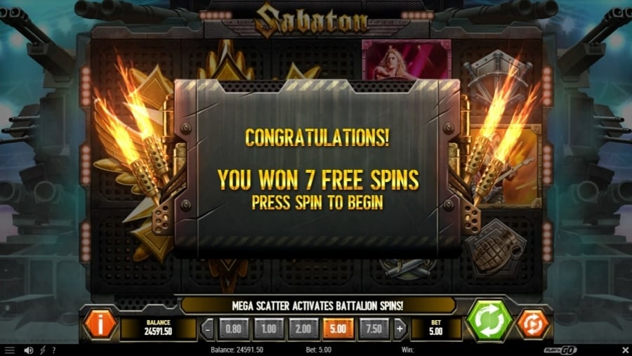 Sabaton slot batallion spins Feature Screenshot
