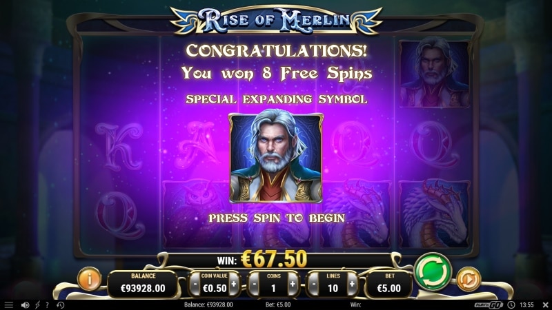 Rise Of Merlin Free Spins Feature