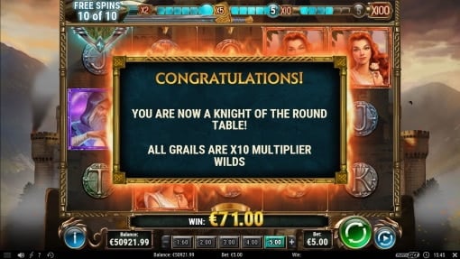 The sword and the grail Free Spins re trigger Screenshot