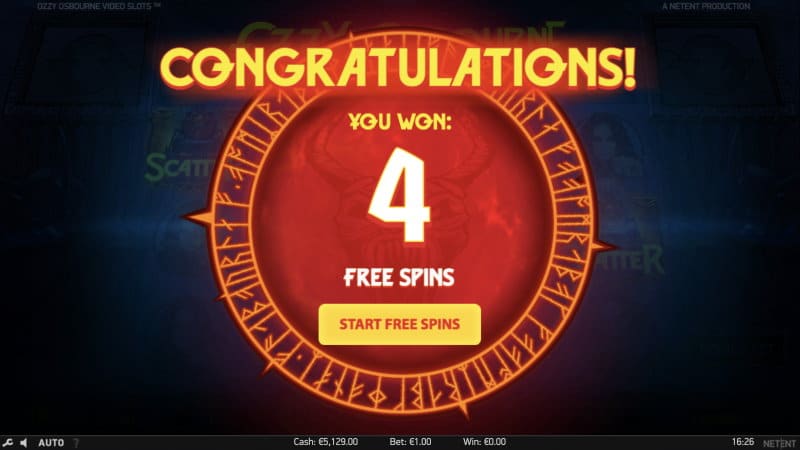 Ozzy osbourne Video Slot Free Spins