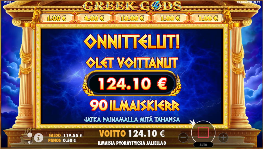 Greek Gods Big win picture by Kari Grandi 15.1.2020 124.10e 248X Mr Green