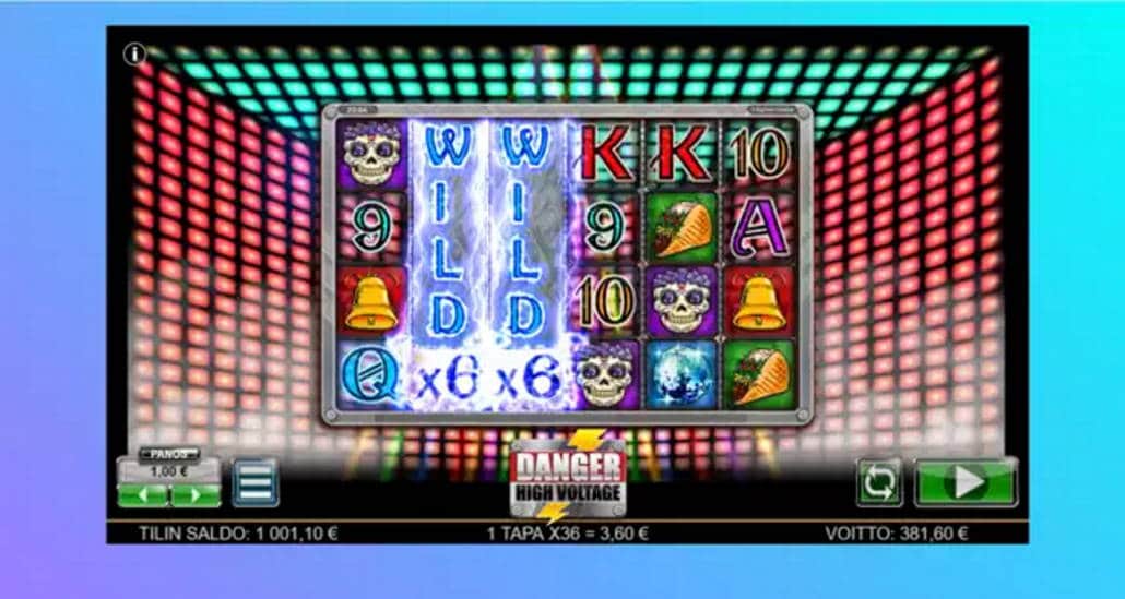 Danger High Voltage Casino win picture by LomaFin 19.4.2020 381.60e 382X Wildz