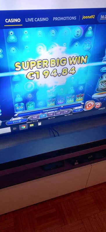 Reactoonz Casino win picture by joonaaa92 8.4.2020 194.84e 195X