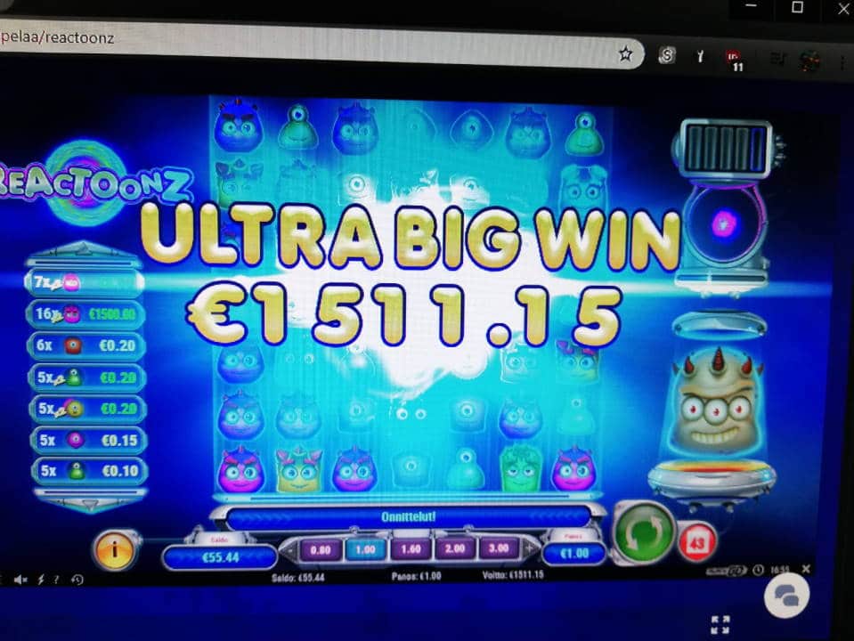 Reactoonz Casino win picture by shokkiofficial 8.4.2020 1511.15€ 1511X