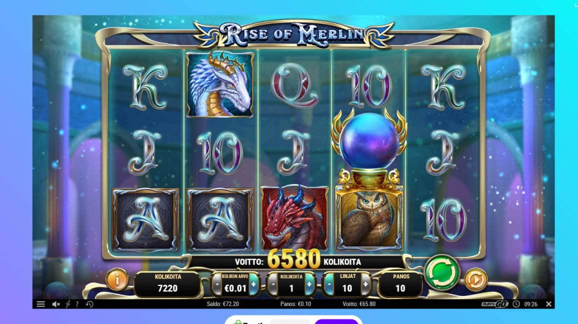 Rise of Merlin Casino win picture by Banhamm 65.80e 658X Wildz