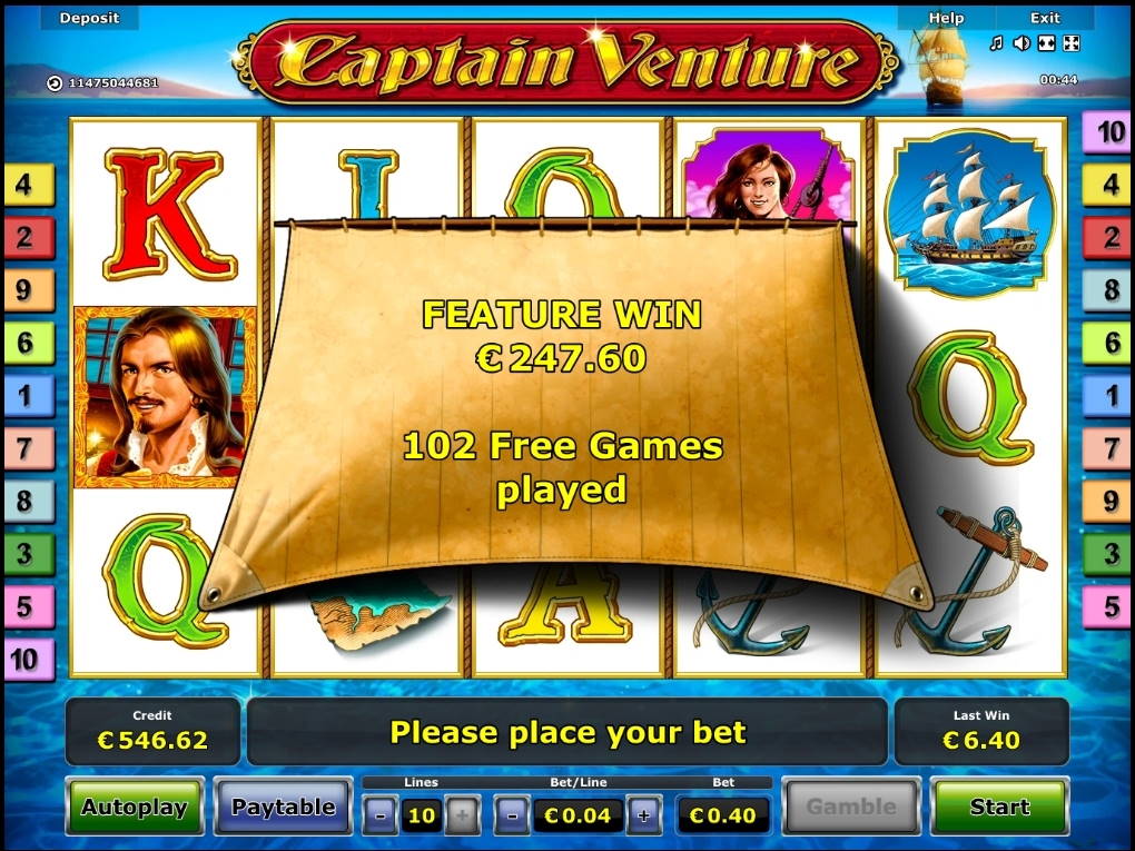 Captain Venture Casino win picture by thierry82 7.5.2020 247.60 619X