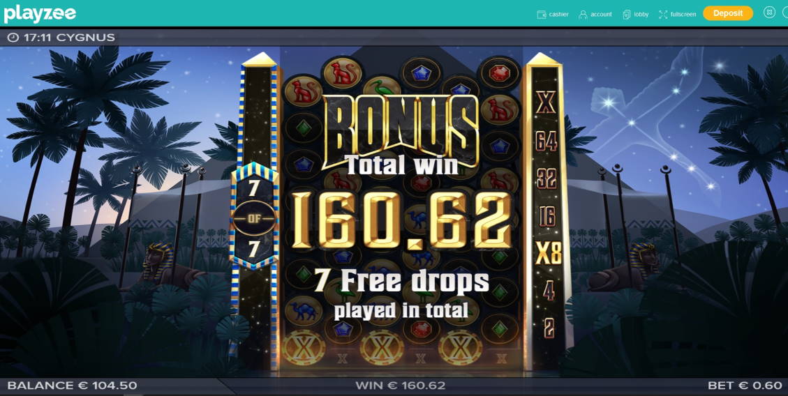 Cygnus Casino win picture by Mrmork666 7.5.2020 160.62e 268X Playzee