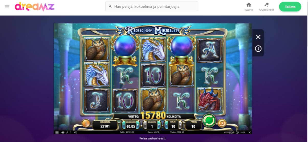 Rise of Merlin Casino win picture by kaaputi 22.5.2020 789e 1578X