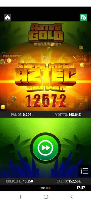 Aztec Gold Megaways Casino win picture by Muttis 20.8.2020 148.64e 743X