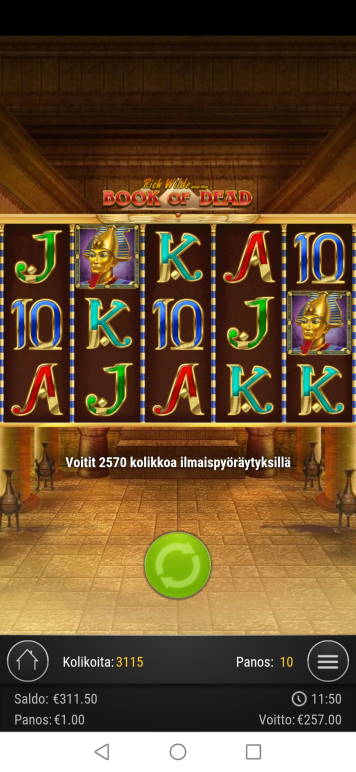 Book of Dead Casino win picture by jyrkkenkloppi 23.8.2020 257e 257X