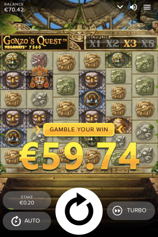 Gonzos Quest Megaways Casino win picture by sonefinland 23.7.2020 59.74e 299X