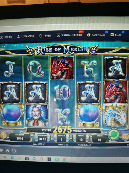 Rise of Merlin Casino win picture by jyrkkenkloppi 21.8.2020 267.50e 268X