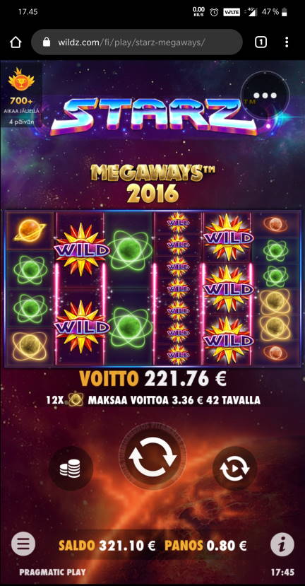 Starz Megaways Casino win picture by Salatheel 22.8.2020 221.76e 277X Wildz