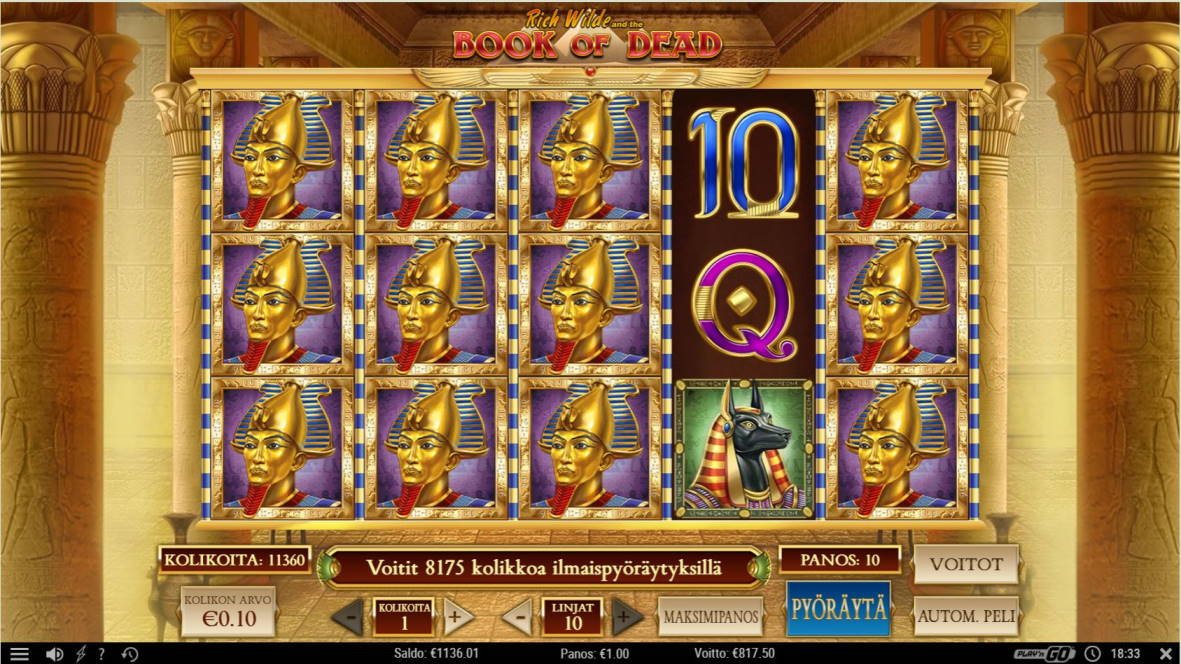 Book of Dead Casino win picture by LexKing 15.9.2020 817.50e 818X
