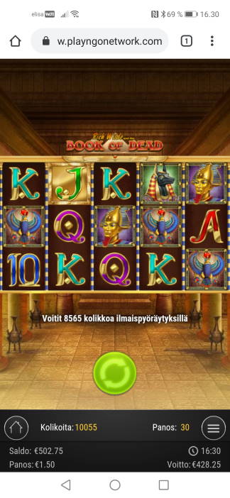 Book of Dead Casino win picture by jyrkkenkloppi 8.9.2020 428.25e 286X 8.9.2020