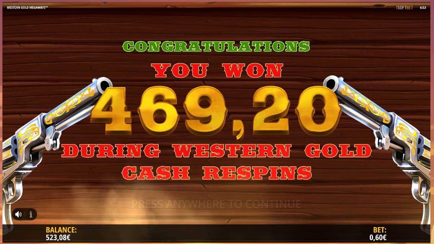 Western Gold Megaways Casino win picture by MrMork 10.9.2020 469.20e 782X