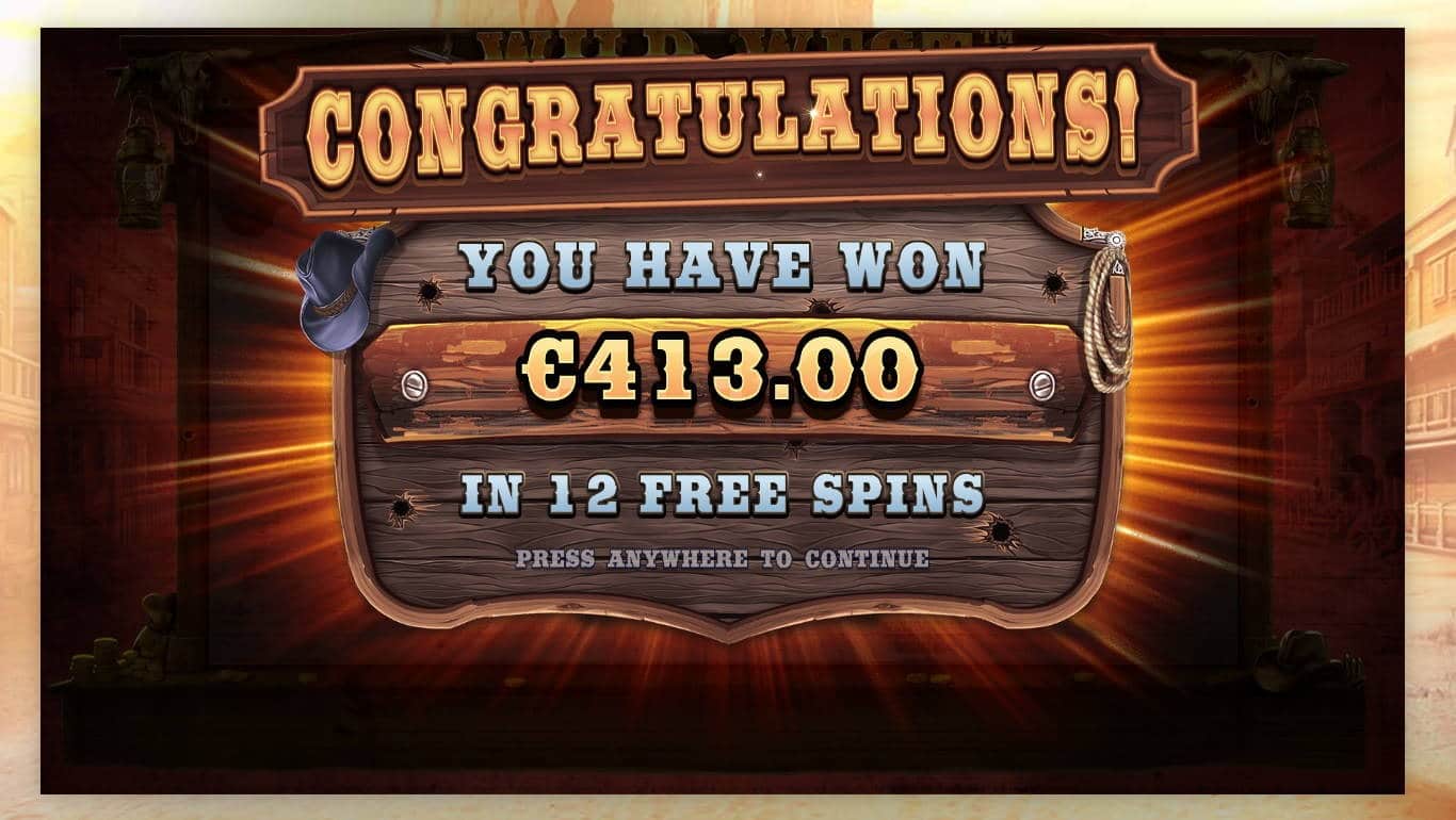 Wild West Gold Casino win picture by Juhamies 18.9.2020 413e 1033X