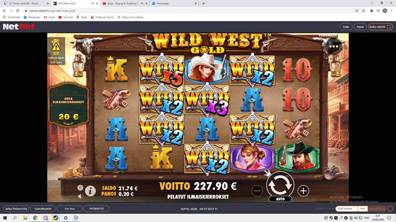 Wild West Gold Casino win picture by jonkki 10.9.2020 227.90e 1140X NetBet