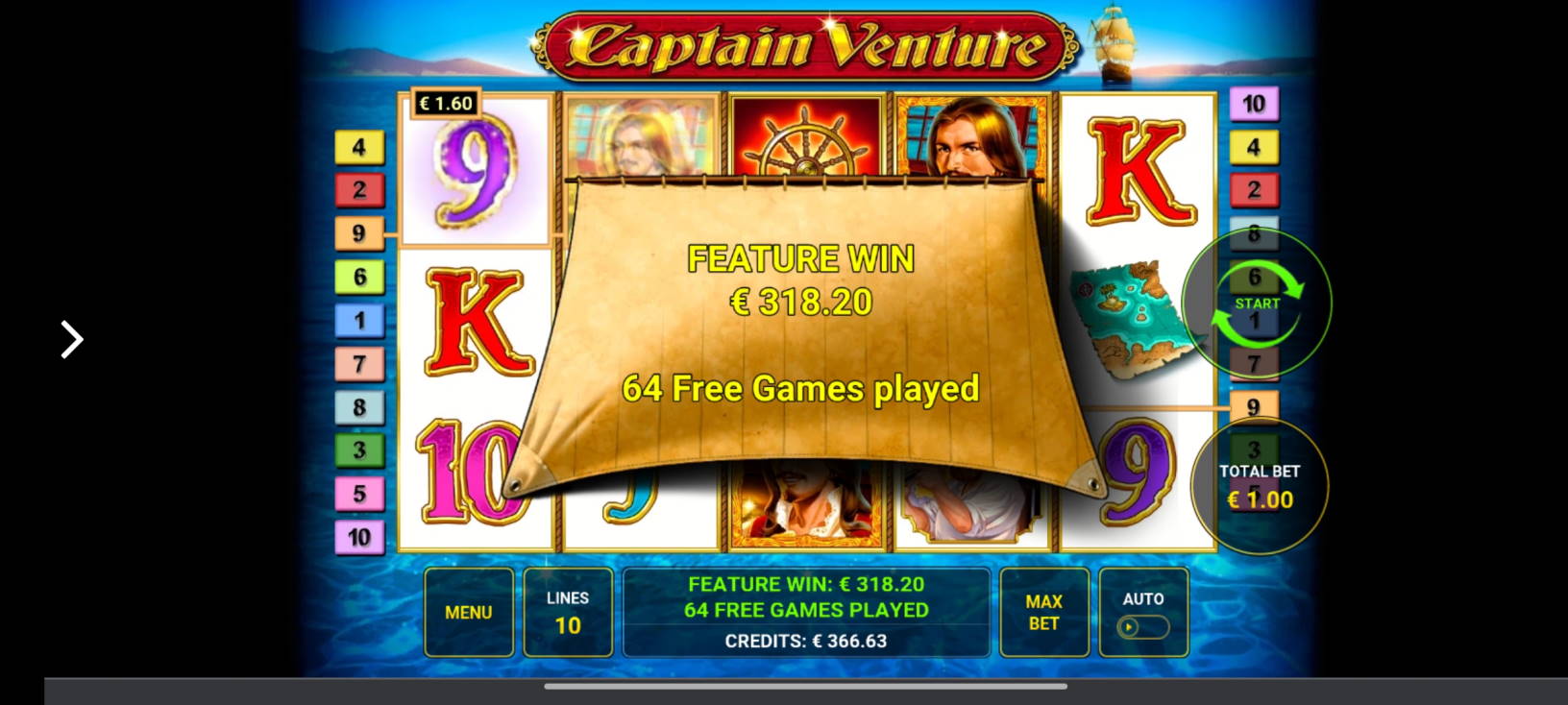 Captain Venture Casino win picture by tiikerililja87 22.3.2021 318.20e 318X