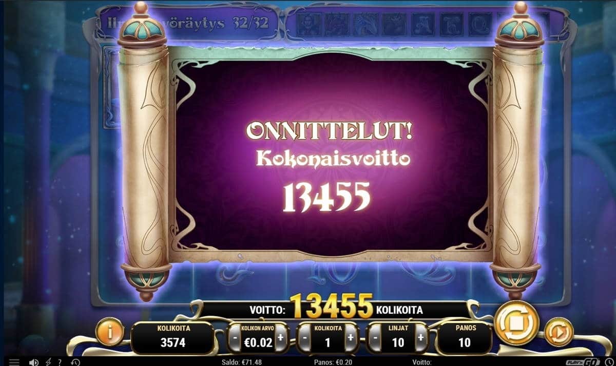 Rise of Merlin Casino win picture by ArcanaAce 8.3.2021 269.10e 1346X