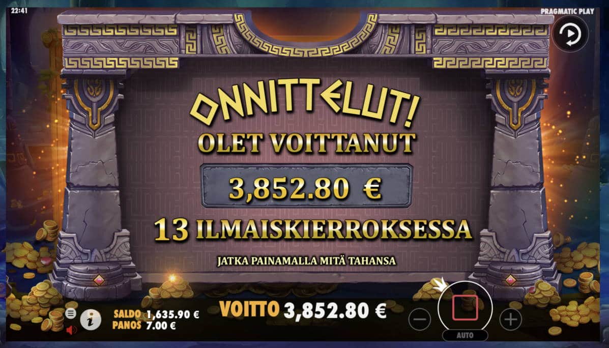 The Hand of Midas Casino win picture by Pottijussi 20.2.2021 3852.80e 550X