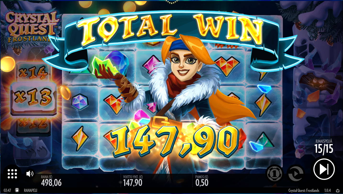 Crystal Quest Frostland Casino win picture by Kari Grandi 29.4.2021 147.90e 296X
