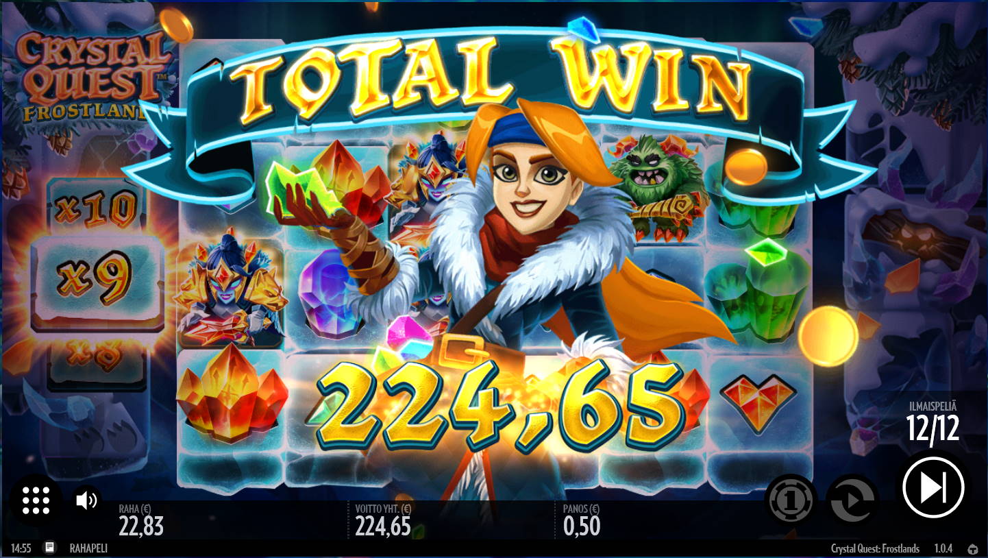 Crystal Quest Frostland Casino win picture by Kari Grandi 30.4.2021 224.65e 449X