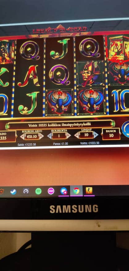 Legacy of Dead Casino win picture by stenbergmiika 22.7.2021 1033.50e 1034X