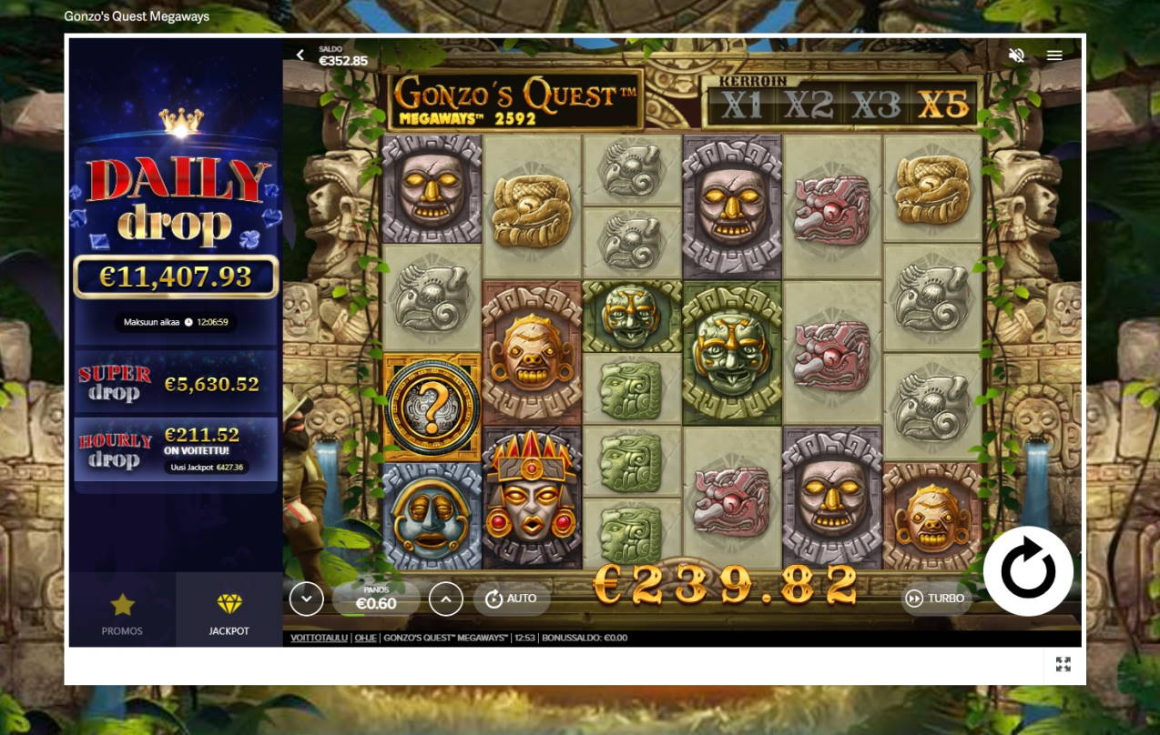 Gonzos Quest Megaways Casino win picture by steppeni 12.9.2021 239.82e 400X