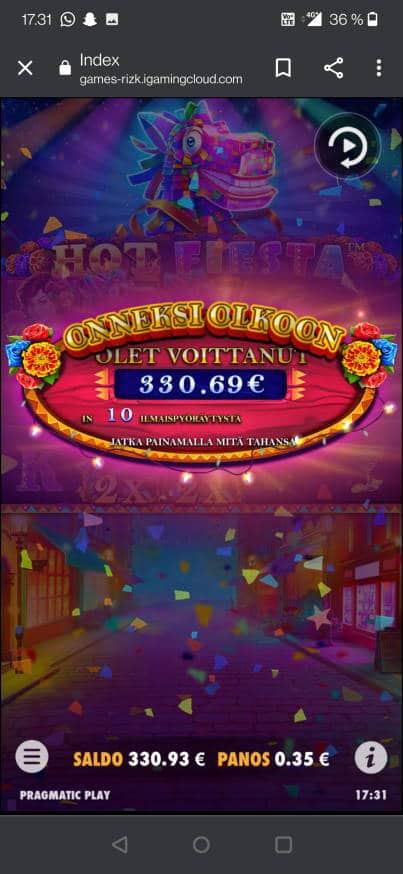 Hot Fiesta Casino win picture by jelemeri 22.8.2021 330.69e 945X Rizk