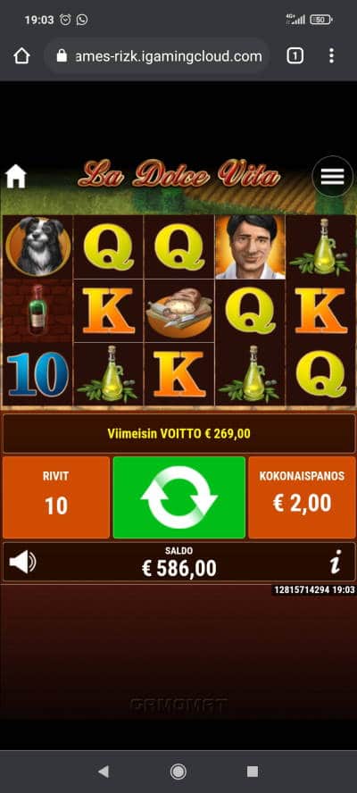 La Dolce Vita Casino win picture by Temssii 23.8.2021 586e 293X Rizk
