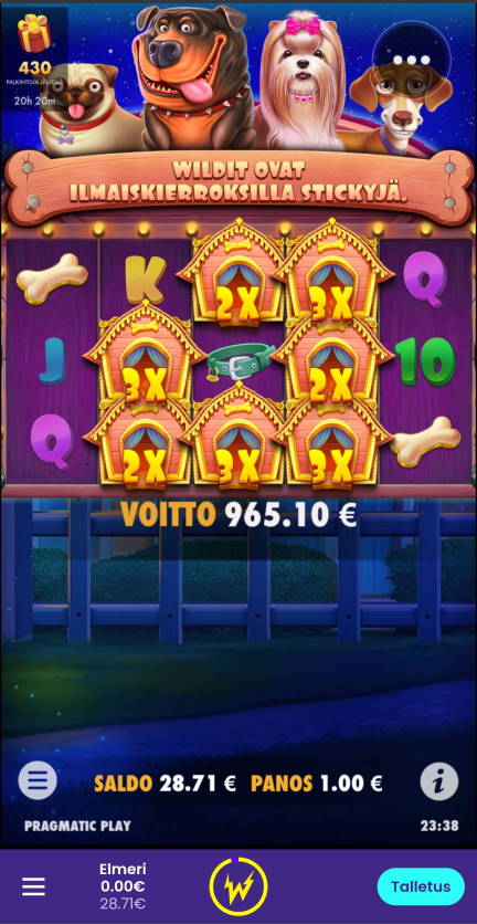 The Dog House Casino win picture by jelemeri 15.9.2021 965.10e 965X Wildz