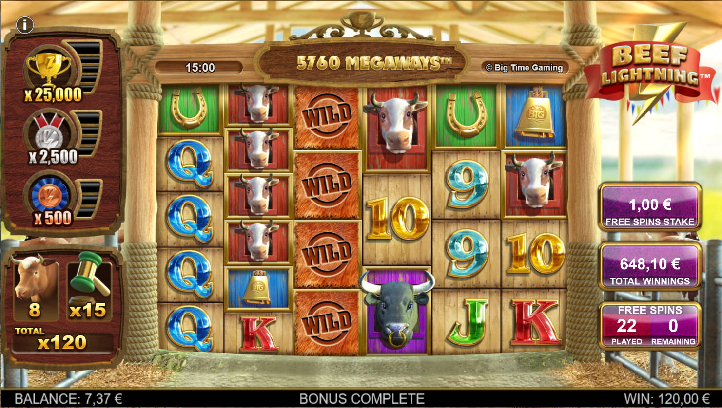 Beef Lightning Casino win picture by Kari Grandi 14.6.2022 648.10e 648X