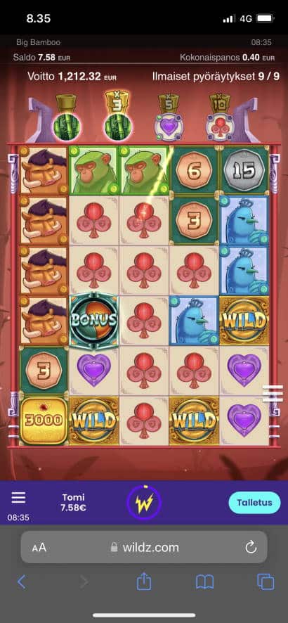 Big Bamboo Casino win picture by Turboburo 15.7.2022 1212.32e 3031X Wildz