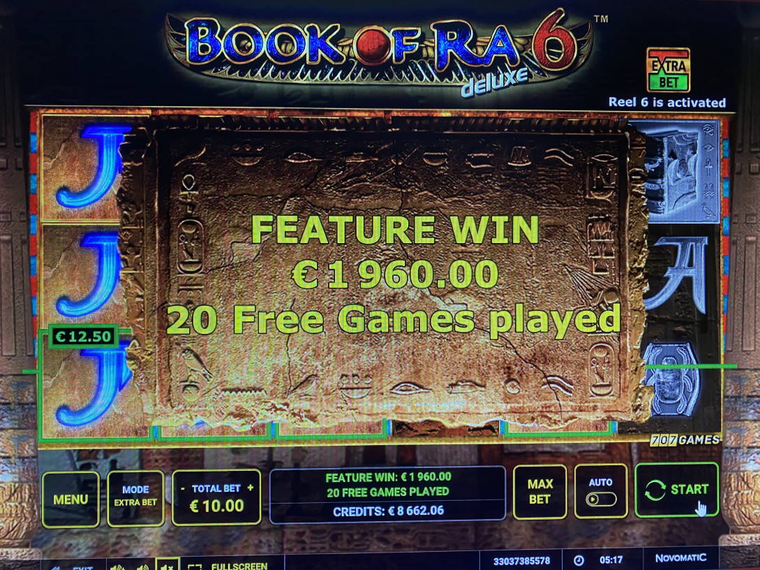 Book of Ra 6 Casino win picture by jarttu84 3.12.2021 1960e 196X