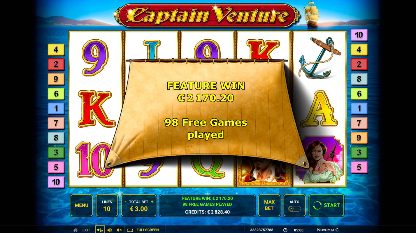 Captain Venture Casino win picture by Cubensi 9.12.2021 2170.20e 723X
