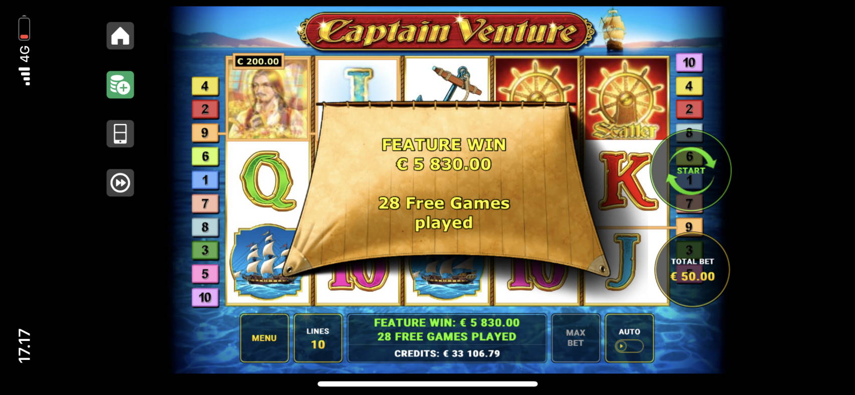 Captain Venture Casino win picture by jarttu84 4.12.2021 5830e 117X LeoVegas