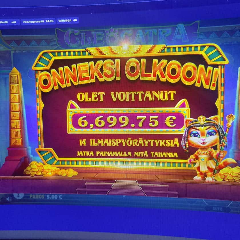 CleoCatra Casino win picture by Zaukk0 23.7.2022 6699.75e 1340X