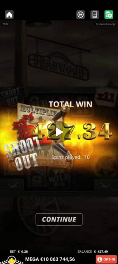 Deadwood Casino win picture by holari993 24.4.2022 427.34e 2137X