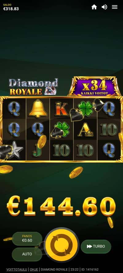 Diamond Royale Casino win picture by Jepuliz7 7.7.2022 144.60e 241X