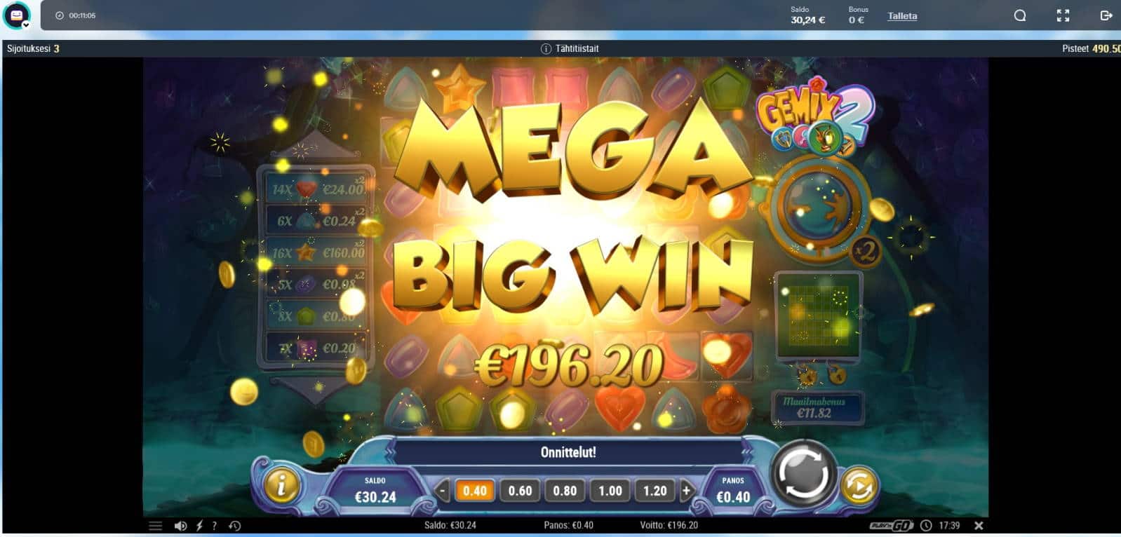 Gemix 2 Casino win picture by Mrmork666 26.10.2021 196.20e 490X