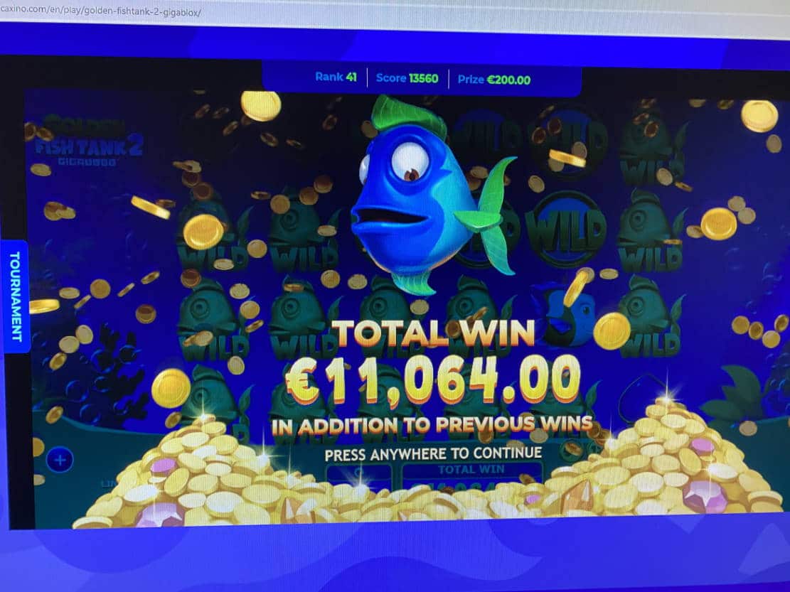 Golden Fish Tank 2 Casino win picture by Jarttu84 10.11.2021 11064e 1229X Wildz