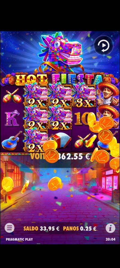 Hot Fiesta Casino win picture by Muttis 14.2.2022 362.55e 1450X