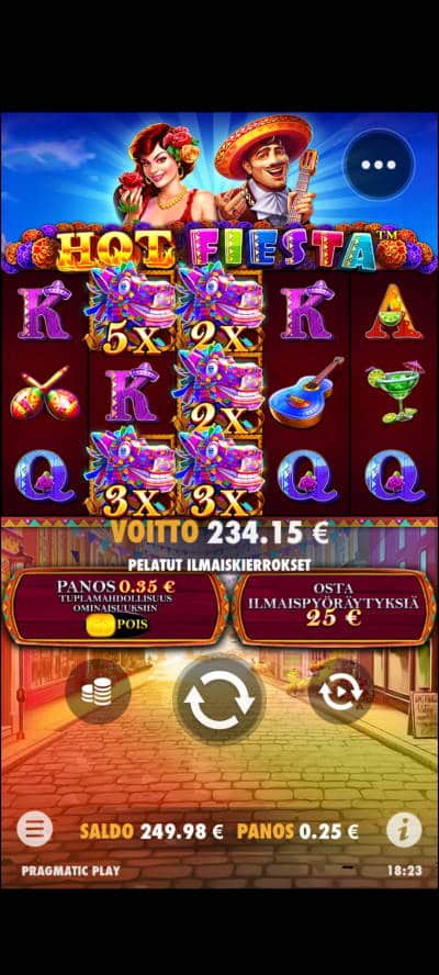 Hot Fiesta Casino win picture by dj_niemi 13.7.2022 234.15e 937X