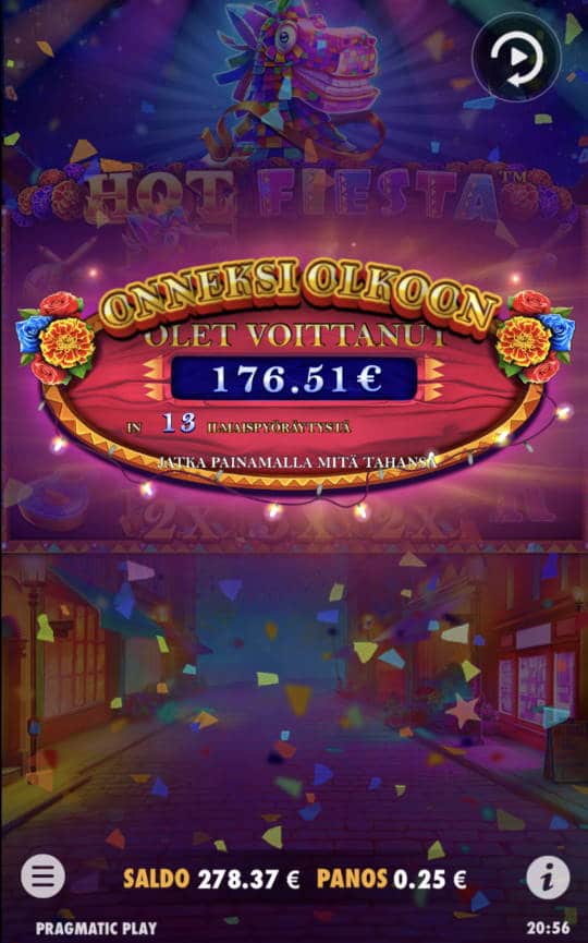 Hot Fiesta Casino win picture by leif991 2.5.2022 176.51e 706X