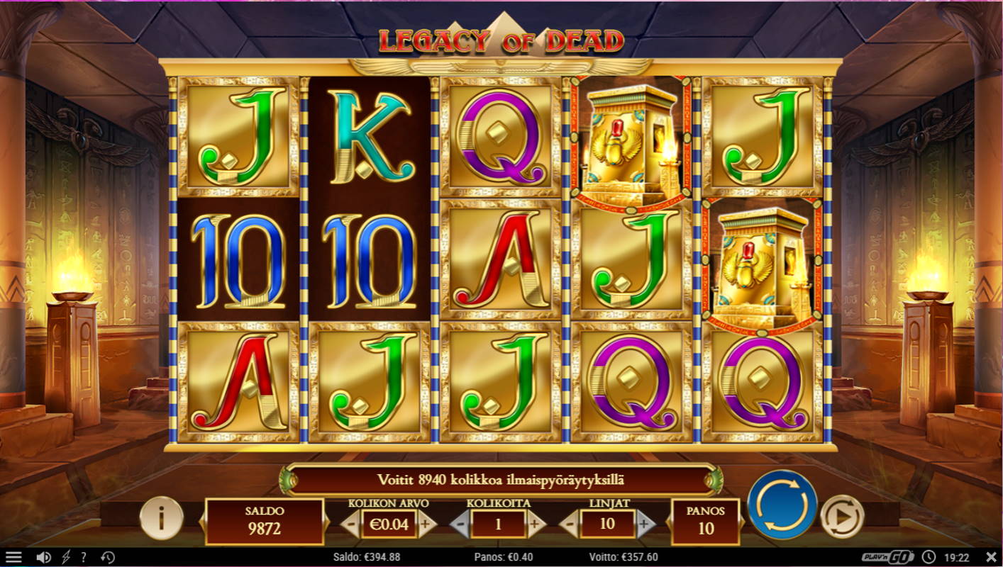 Legacy of Dead Casino win picture by Banhamm 25.5.2022 357.60e 894X Sugar Casino