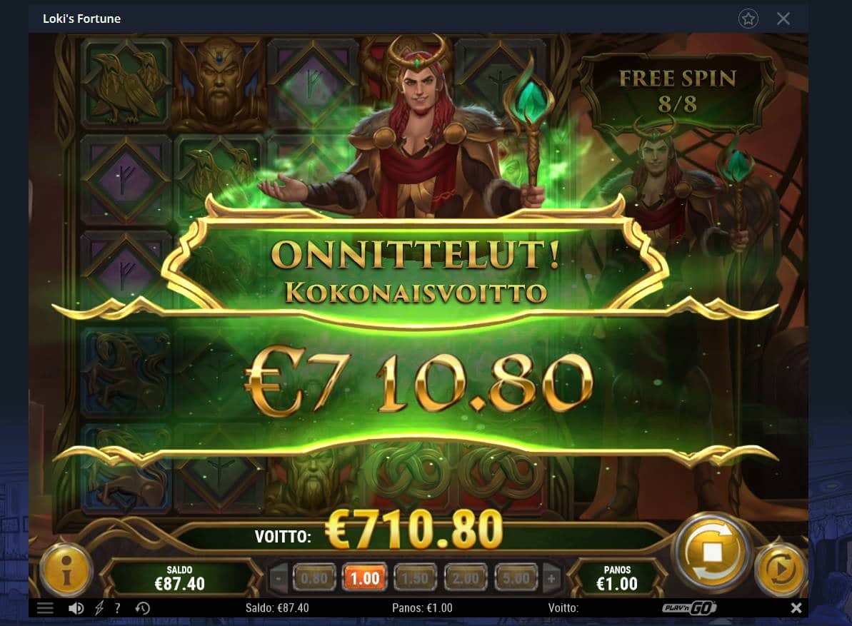 Lokis Fortune Casino win picture by Mrmork666 3.1.2022 710.80e 711X Vulkan Vegas