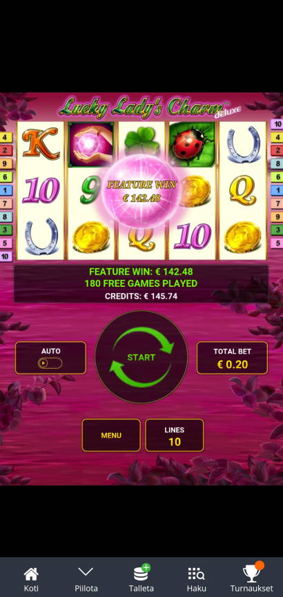 Lucky Ladys Charm Casino win picture by Jantta 22.6.2022 142.48e 712X