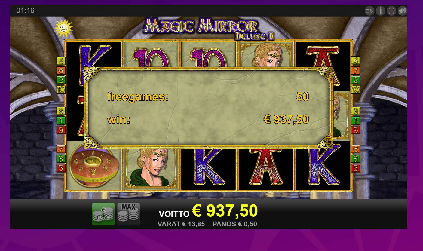 Magic Mirror 2 Casino win picture by Banhamm 6.12.2021 937.50e 1875X Wheelz